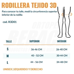 RODILLERA DEPORTIVA Para Meniscos Cruzados EN TEJIDO 3D - ORTOPEDIA BERACA