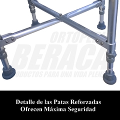Imagen de Silla para Ducha de Aluminio - REFORZADA - Hasta 150Kg. | Importada