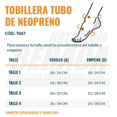TOBILLERA TUBO SIMPLE DE NEOPRENE - ORTOPEDIA BERACA