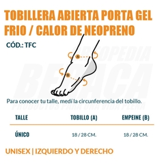 TOBILLERA APLICACIÓN GEL FRIO o CALOR - Incluye Pack Gel Frio / Calor - ORTOPEDIA BERACA
