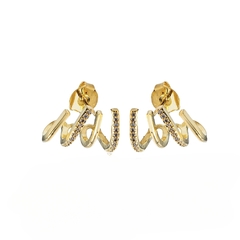 Brinco Ear Cuff Cravejado - Banho Ouro - comprar online