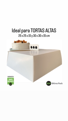 Caja torta chica 25 x 25 x 15 cm x 25 unidades - comprar online