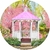 Painel de Tecido Sublimado Redondo Jardim Encantado Coreto Rosa C/ Elastico - 150x150cm