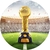 Painel de Tecido Sublimado Redondo Taça Copa do mundo Jogador do Brasil c/ Elástico 150x150cm