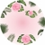 Painel de Tecido Sublimado Redondo Tropical Fundo Rosa Folhagem e Flores c/ Elástico - 150x150cm