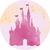 Painel de Tecido Sublimado Redondo Castelo Princesa Glitter c/ Elástico - 150x150cm