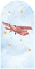 Painel Romano Tecido Veste Fácil Pequeno Principe Avião Aquarela 100x200cm