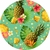 Painel De Tecido Sublimado Redondo Abacaxi e Flores C/Elástico - 150x150cm