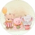 Painel De Tecido Sublimado Redondo Animais Amigos Cute C/Elástico - 150x150cm