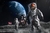 Painel De Tecido Sublimado Astronauta Lua Vista da Terra