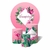 Trio de Capas Cilíndricas + Painel Redondo Sublimado c/Elástico Tardezinha Flamingo Folhas e Flores Rosa