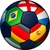 Painel de Tecido Sublimado Redondo Futebol Copa do Mundo Bola Bandeiras c/ Elástico 150x150cm