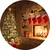 Painel de Tecido Sublimado Redondo Natal Árvore Lareira e Meias c/Elástico - 150x150cm