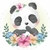 Painel de Tecido Sublimado Redondo Ursinha Panda Flores Aquarela Cute c/ Elástico 150x150cm