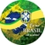 Painel de Tecido Sublimado Redondo Brasil Bandeira Aquarelada Simbolo c/ Elástico 150x150cm