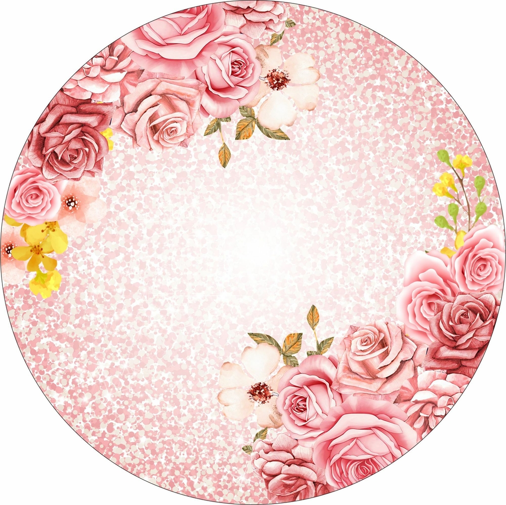 Fundo Lindo Bolo Rosa Com Rosas De Tamanhos Diferentes Fundo