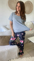 Pijama Flor Gray Manga Corta - comprar online