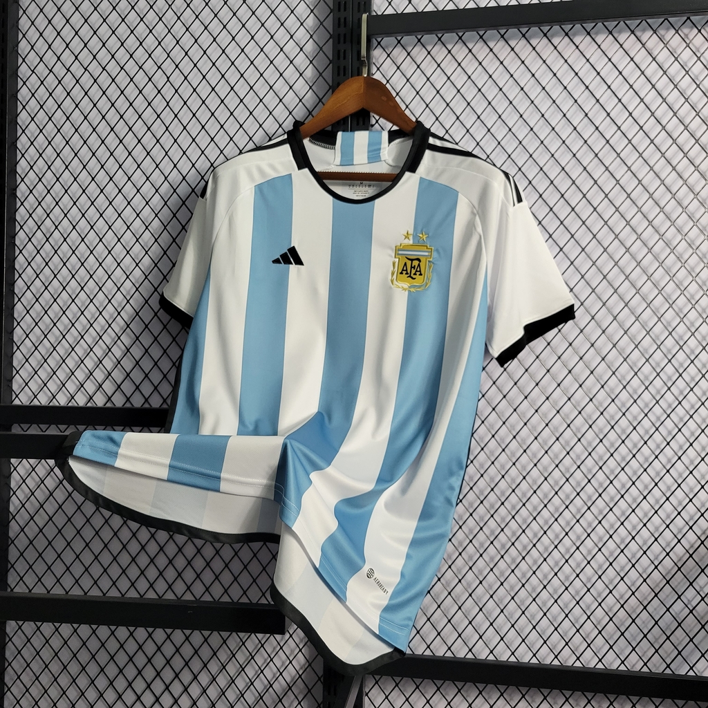 CAMISA CASUAL SELEÇÃO ARGENTINA 2023 -ADIDAS-MASCULINA-PRETO