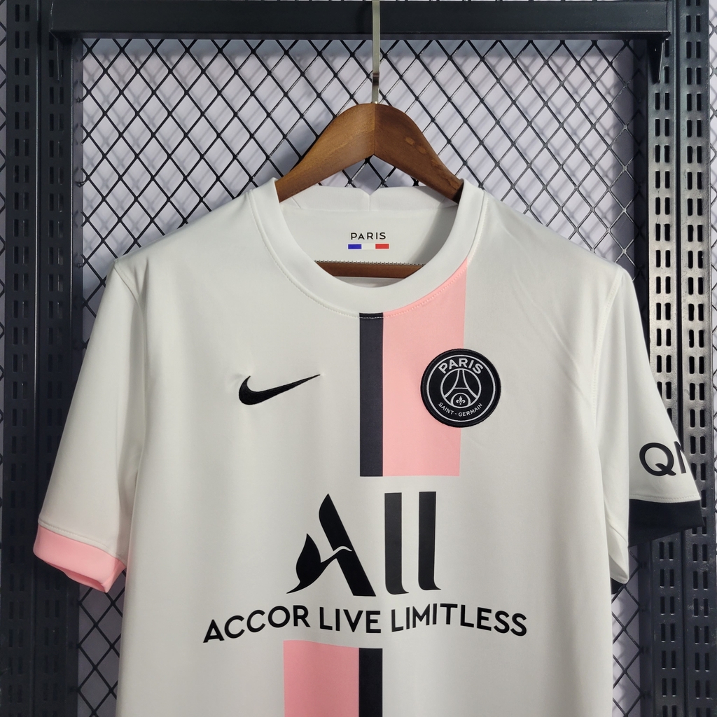 Camisa PSG Away 21/22 s/n° Torcedor Nike Masculina - Branco+Rosa