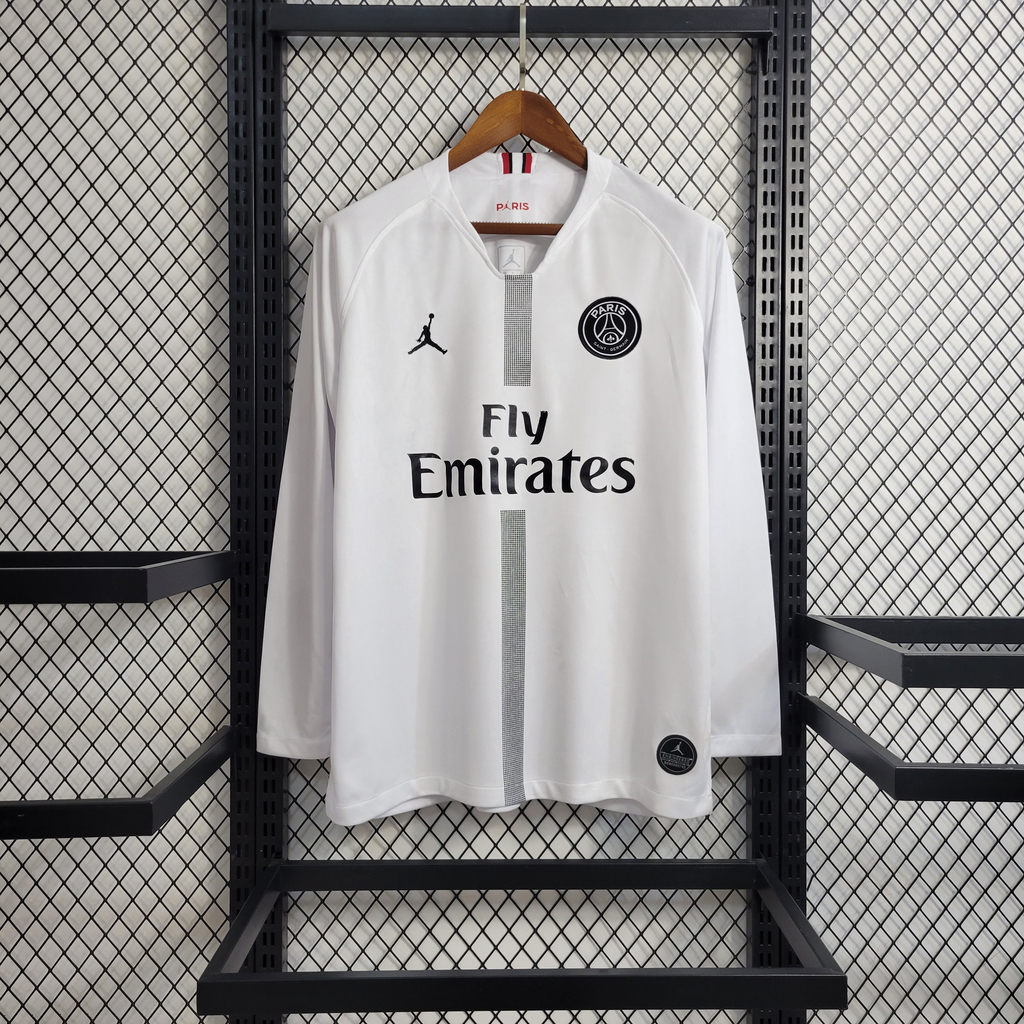 Camisa Retrô PSG Third 17/18 Manga Longa Jordan - Branco