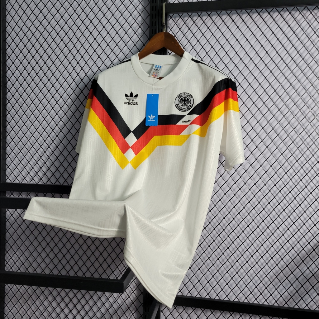 Camisa Retrô Alemanha 1990 Adidas Home - Branco