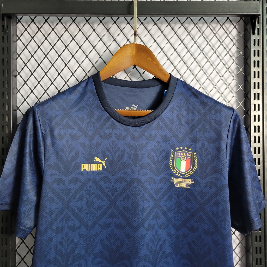 Camisa Seleção Itália European Championship Edition s/n° Torcedor Puma  Masculina - Azul Royal