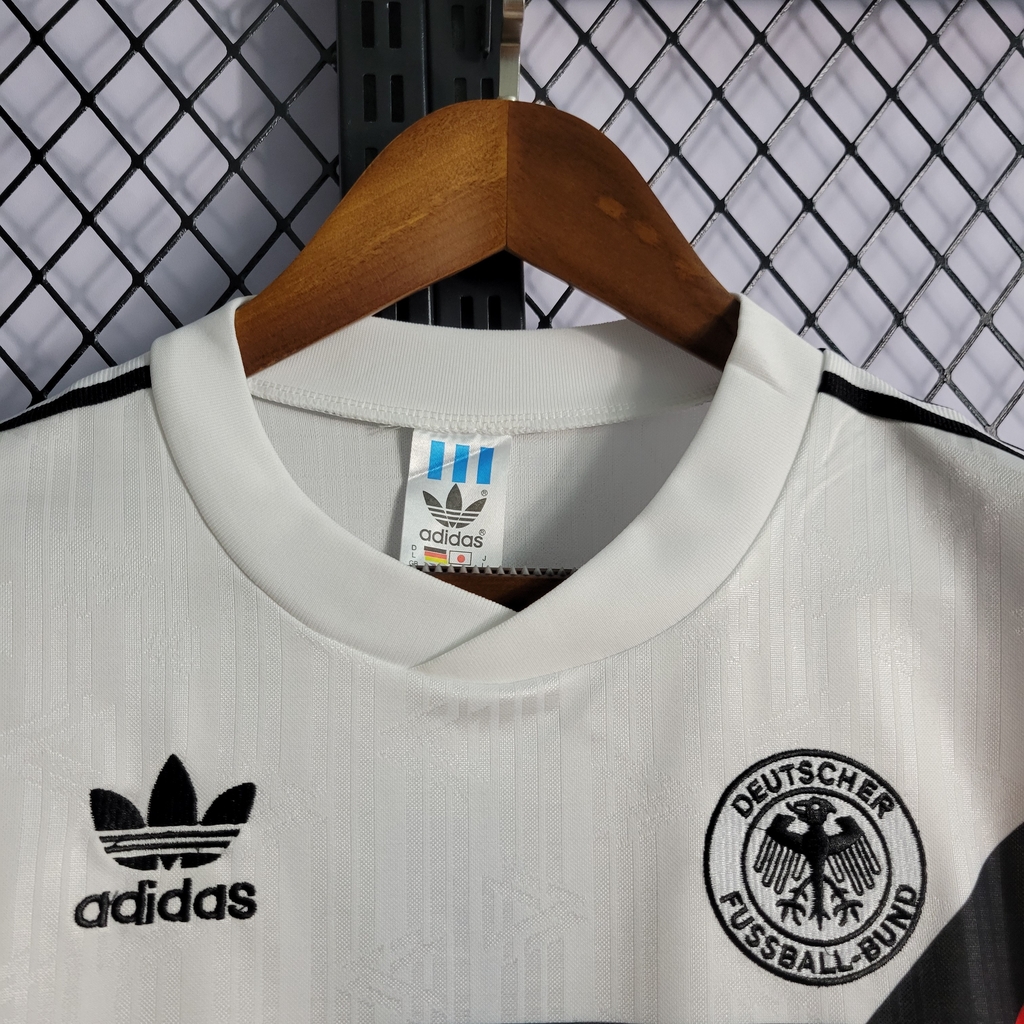 Camisa Retrô Alemanha 1990 Adidas Home - Branco