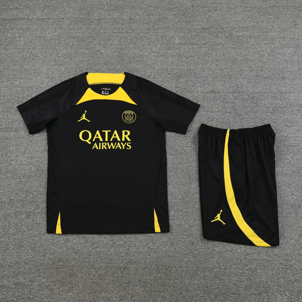 Conjunto PSG Training 23/24 Jordan Masculino - Preto+Amarelo