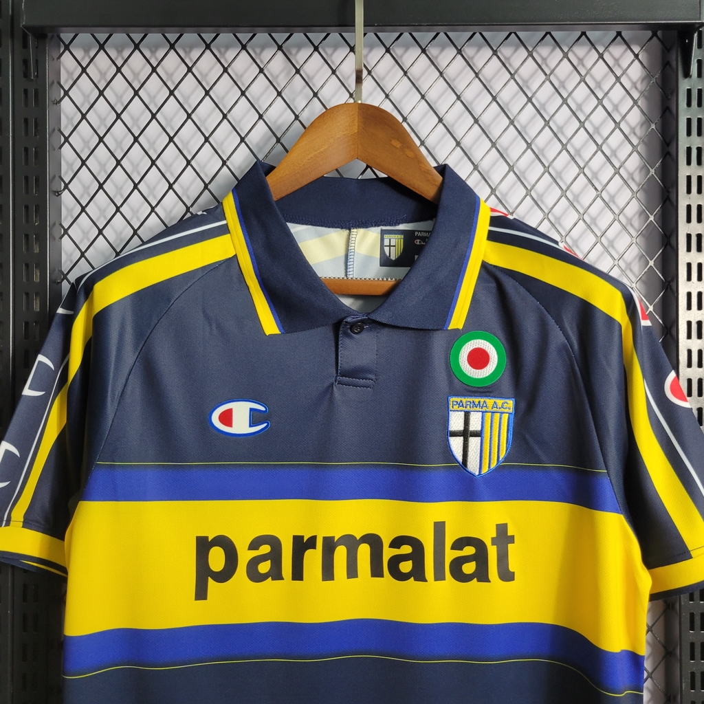 Camisa Retrô Parma Away 99/00 Parmalat - Azul Escuro