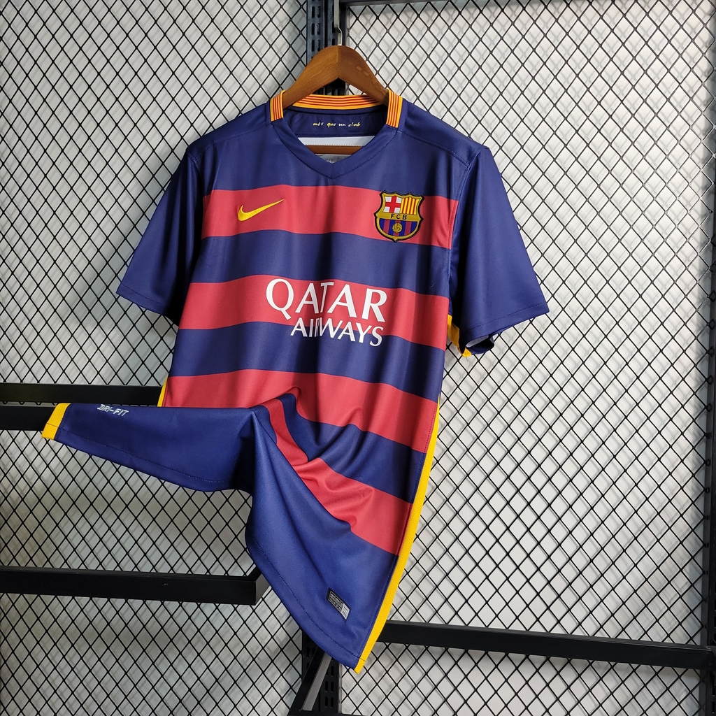 Camisa Barcelona 14/15 I Home Retro Vermelha e Azul Nike