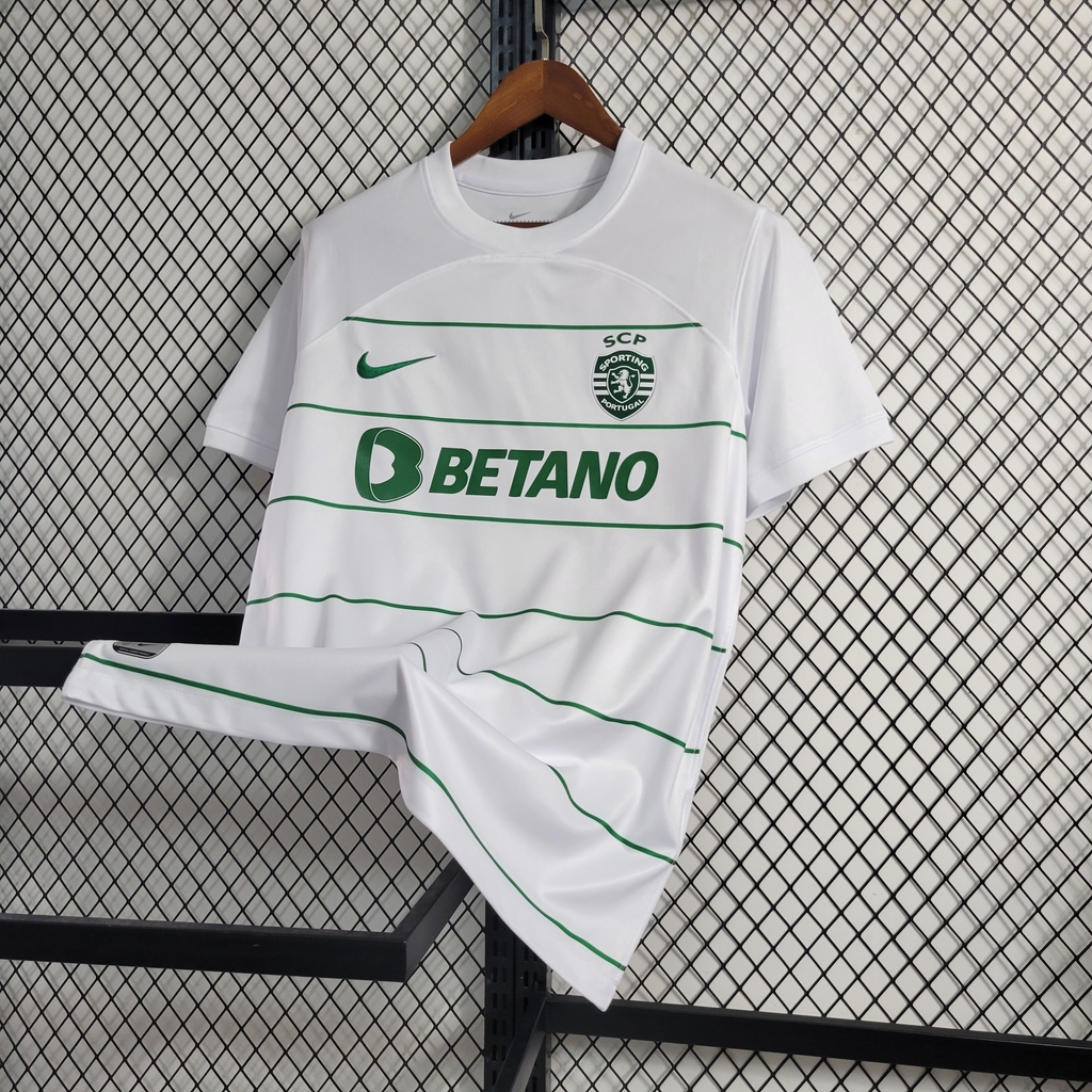Camisa Sporting Portugal Away 23/24 s/n° Torcedor Nike Masculina - Branco