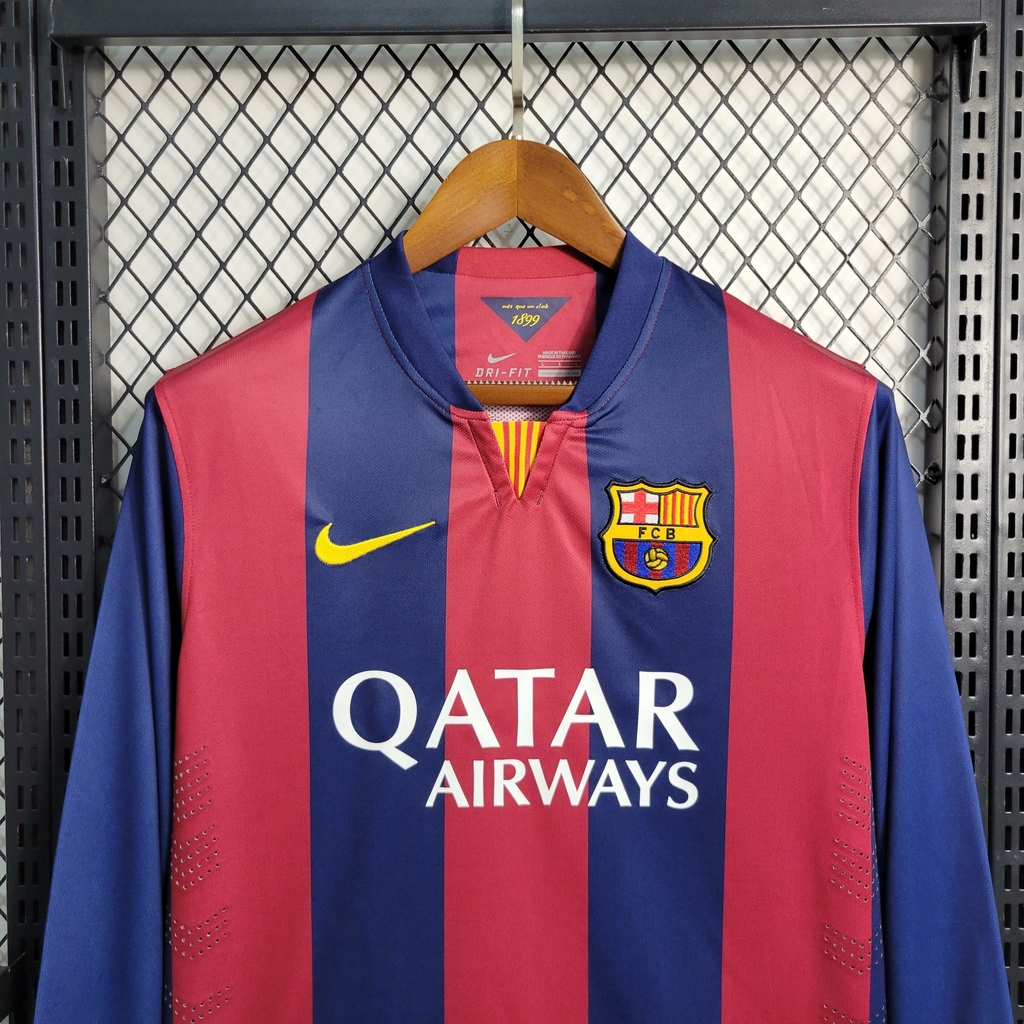 Camisa Barcelona 14/15 I Home Retro Vermelha e Azul Nike