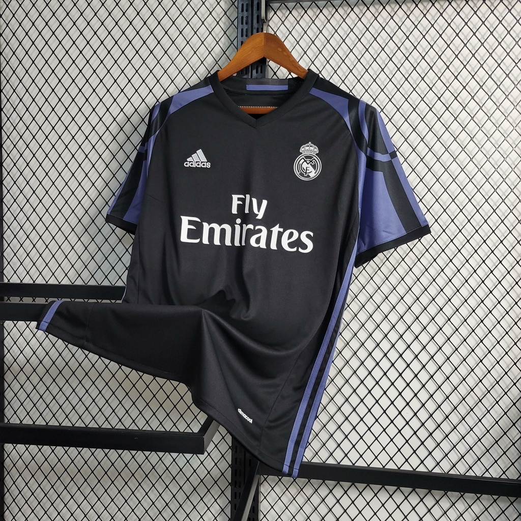 Camisa Retrô Real Madrid 16/17 Third Adidas - Preto+Roxo