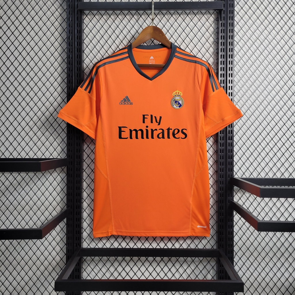Camisa Retrô Real Madrid Away 13/14 s/n° Torcedor Adidas Masculina - Laranja