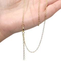 Corrente Ouro Cadeado Diamantada 45cm c/Extensor de 5cm na internet
