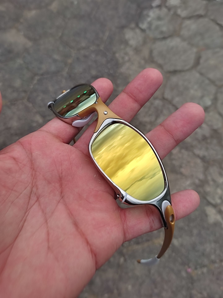 Óculos de Sol Juliet X-Metal 24k Ruby Pinada Armação Toda em Metal