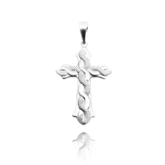 Pingente Crucifixo Serpenteado (3,5cmX2,2cm) (PRATA 925)