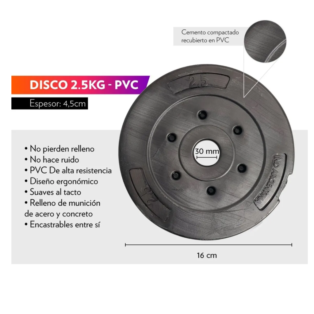 Discos barra 30 mm clearance