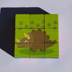 Rompecabezas en Cubos 9 Piezas (Dinosaurio) - limoneto