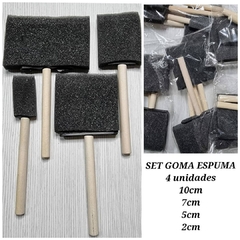 Set x 4 Pinceles Goma Espuma- Anchos 2, 5, 7 y 10cm - comprar online