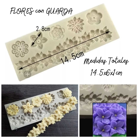 Molde Silicona Flores + Guarda Floral