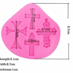 Molde Silicona Cruz x 4 - Crear Artística
