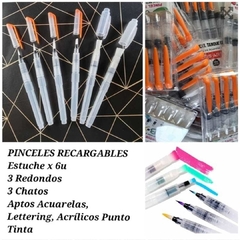 PINCELES RECARGABLES ESTUCHE X 6 UNIDADES - comprar online