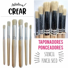 Set Pinceles Taponadores Pinceadores Stencils Seco