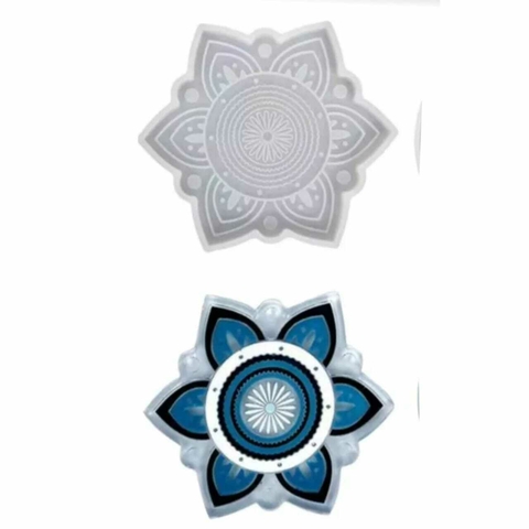 Molde Silicona Posavaso Mandala Estrella Flor