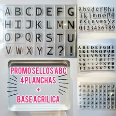 Promo Sellos Letras Silicona con Placa Acrílica