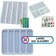 Moldes Silicona Pack Señaladores Llaveros Dijes