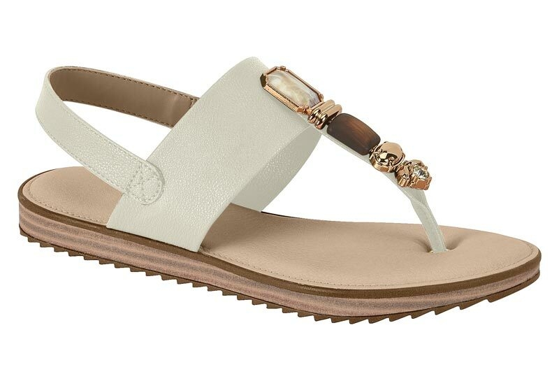 Sand lia Rasteira Ortop dica Modare Ultraconforto 7141.120 Branco Off