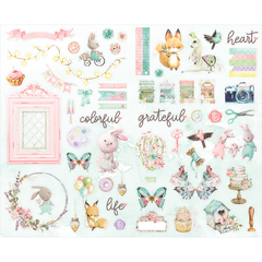 Cartela de Chipboard adesivado - Coleção Colorful - Carina Sartor