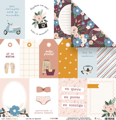 KIT COORDENADO COM 8 PAPEIS - COLEÇÃO MALAS PRONTAS - JUJU SCRAPBOOK - comprar online